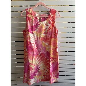 Escape By Habitat Clothes Shift Dress Pink Floral Tropical Vacation Resort Med